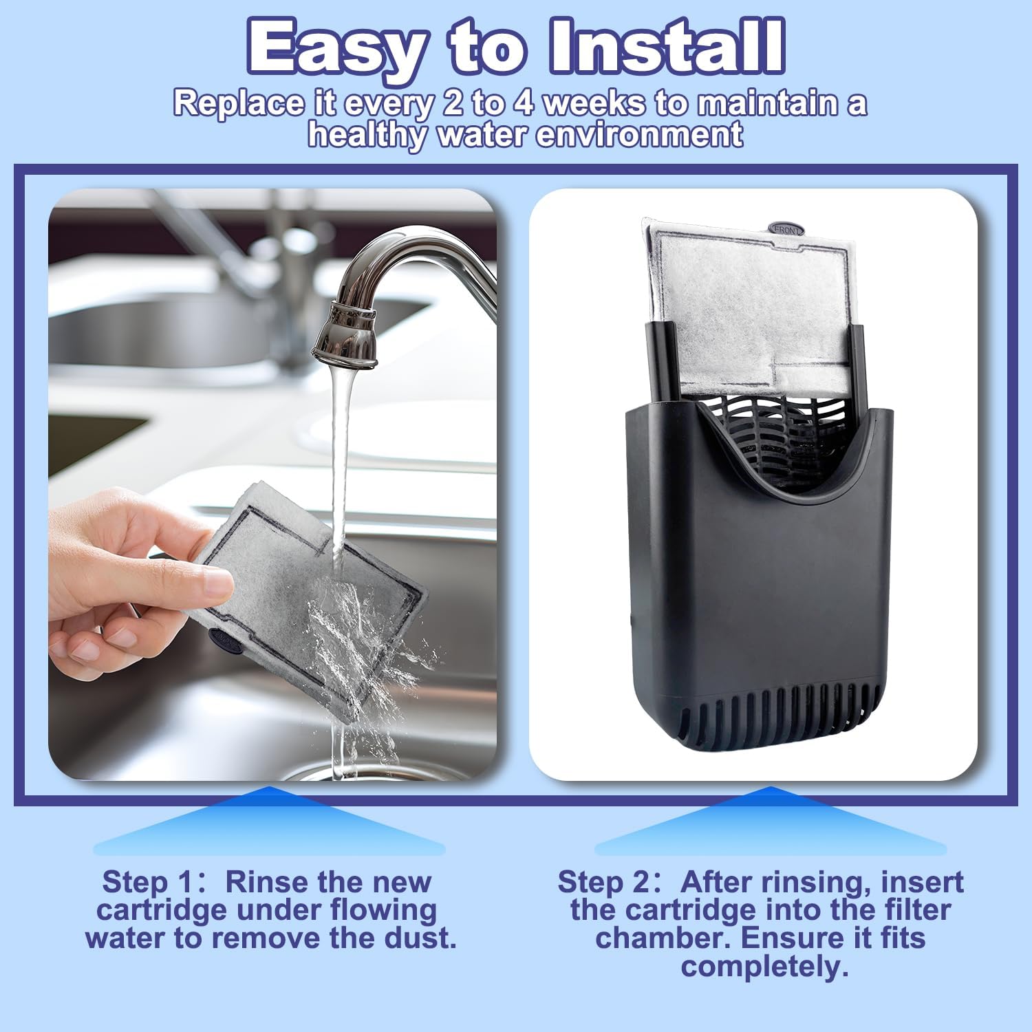 10 Pack Small Filter Cartridges for Aqueon,Small Fish Tank Replacement Filter for Aqueon QuietFlow E Internal Power Filter Size 10 and MiniBow Aquarium Filters Size 1, 2.5 and 5 Gallon