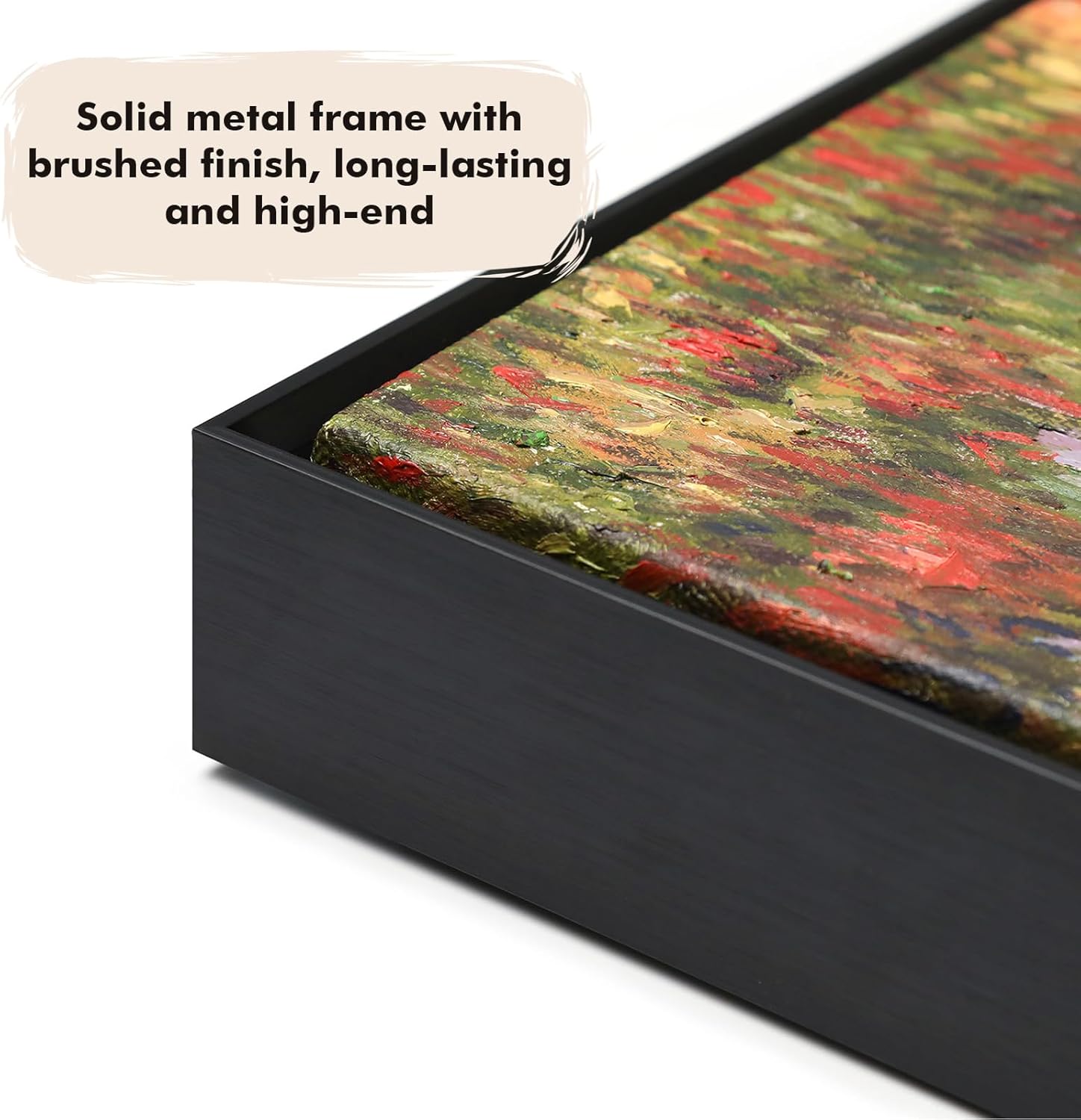 1.5" Deep Frame for 18x22 Canvas Paintings, DIY Metal Floating Frame for Artists Designers Landscape Portrait Artwork, Modern Home Office Wall Decor (Black)