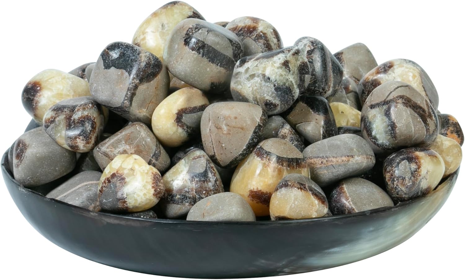 "Crocon 1LB Septarian tumble Stones and Crystals bulk 2000+ Carats Natural Crystal Kit for Reiki Healing Crystal Polished, Tumble Stones, Chakra Balancing, Gift, Home Decor Size : 20-25 mm"