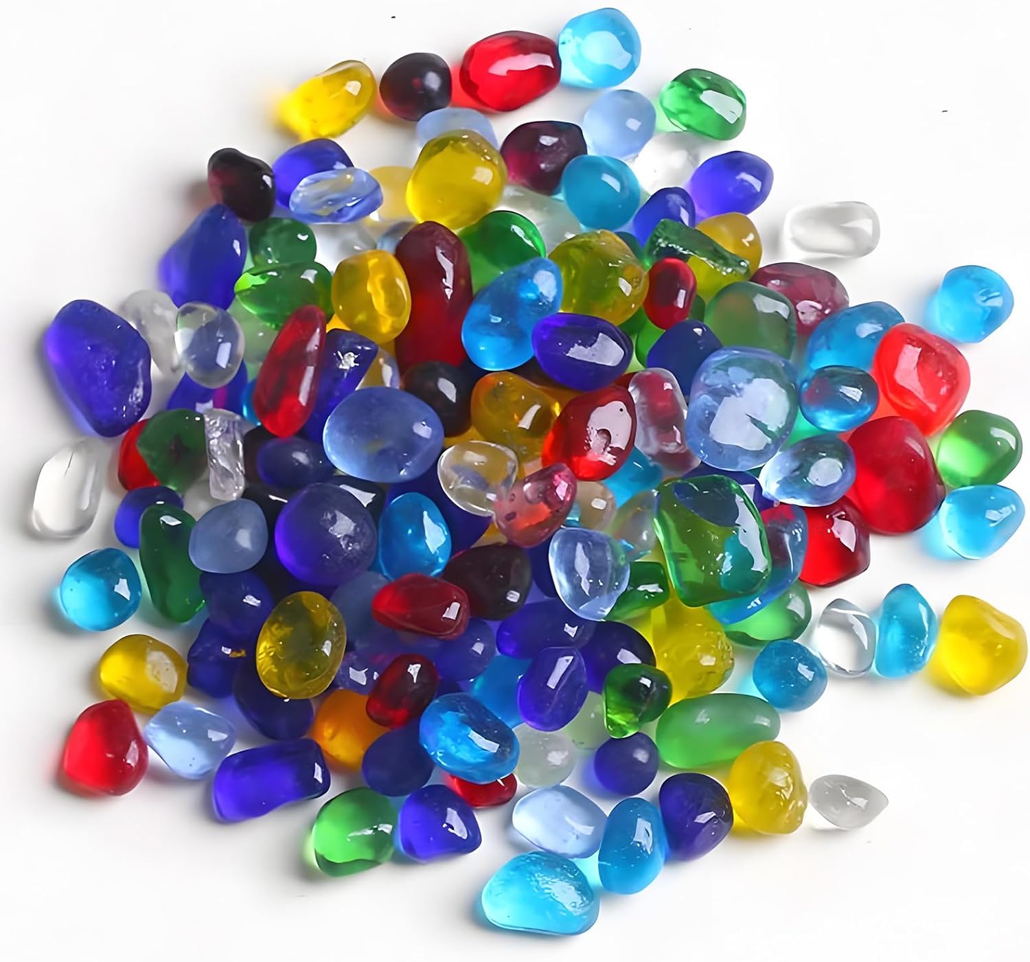 1 Lb Sea Glass for Crafts, 0.2-0.35" Gravel for Aquarium, Fish Tank, Freshwater Tank, Turtle Tank, Colorful Small Rocks for Pots Indoor, Decorative Pebbles for Indoor Plants