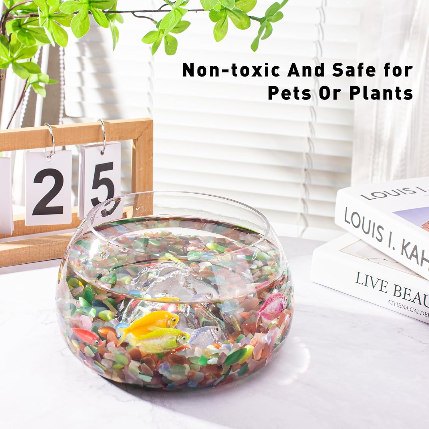 0.5 Lb/230g Multicolor Cat Eye Stones Pebbles Polished Aquarium Rocks Gravel, 7-9mm Natural Gemstones Tumbled Chips Bulk for Aquarium, Vase Fillers, Succulent Plants Decor