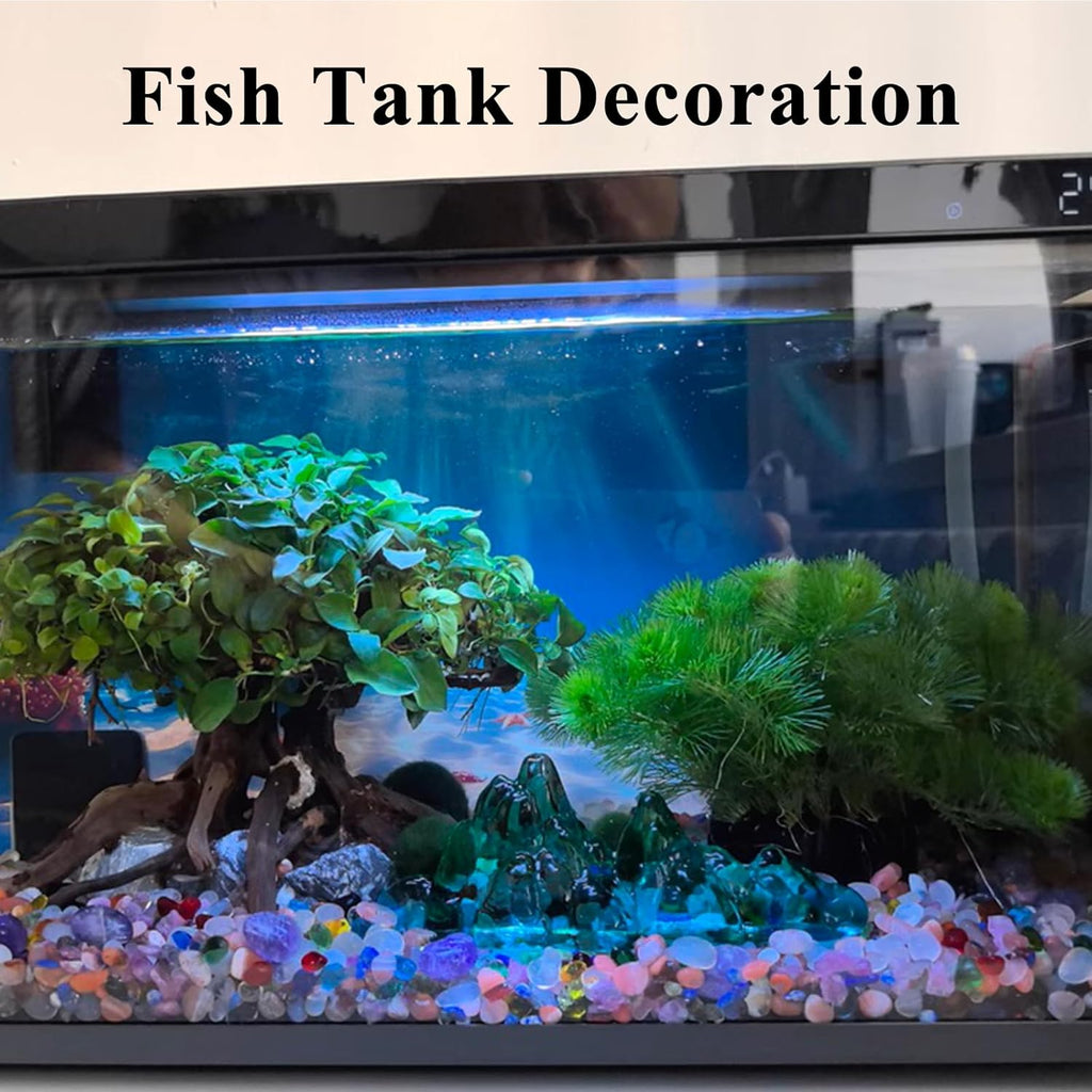 1 Lb Sea Glass for Crafts, 0.2-0.35" Gravel for Aquarium, Fish Tank, Freshwater Tank, Turtle Tank, Colorful Small Rocks for Pots Indoor, Decorative Pebbles for Indoor Plants