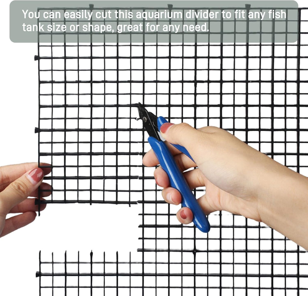 0.35-Inch Black Aquarium Divider Panel 11.8"x11.8",8pacs - Strong Suction Cups, Easy Cut Design to Separate Fish (10-55 Gallon Tanks)