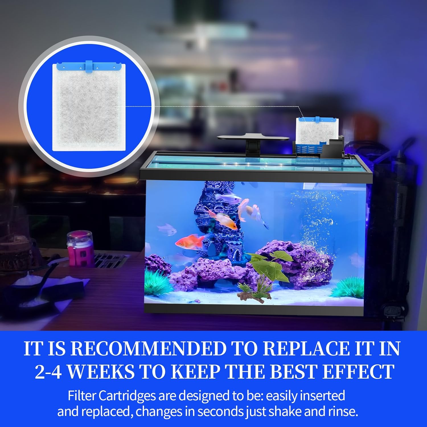 10 Pack Large Replacement Filter Cartridges Compatible for Aqueon QuietFlow Power Filter Size 20,30,50,55/75