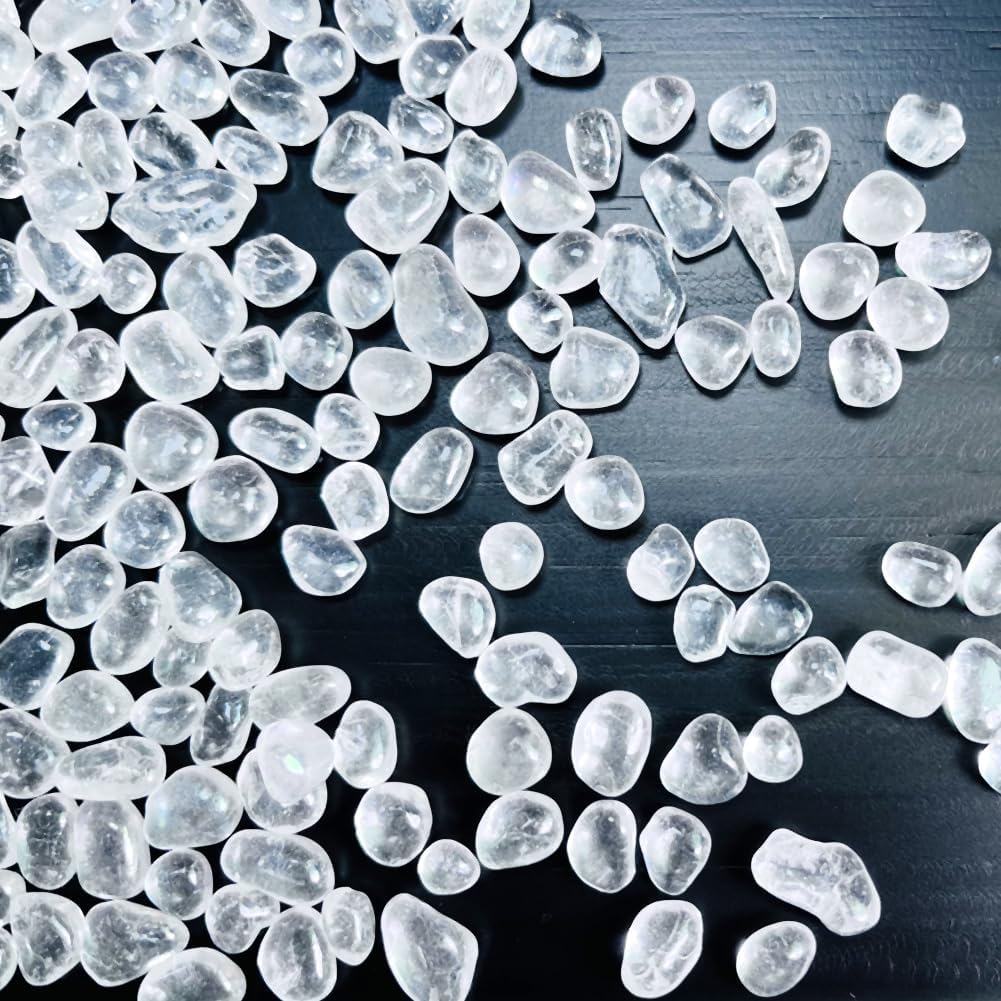 0.88LB Clear Fish Tank Gravel Aquarium Glass Stones Sea Glass Pebbles Aquarium Gravel Rocks Fish Tank Rocks, Sand Glass Gems Stones Beads Pebbles Rock for Vase Filler Turtle Fish Tank Decoration