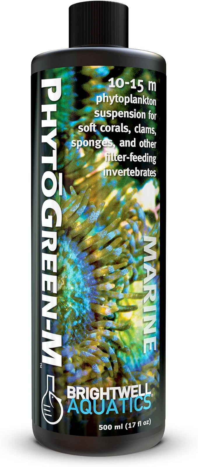 Brightwell Aquatics PhytōGreen-M Marine Phytoplankton for Reef Aquariums – Supports Corals, Sponges, Clams, Tube Worms & Filter Feeders – Amino Acids, EPA, 500 ml