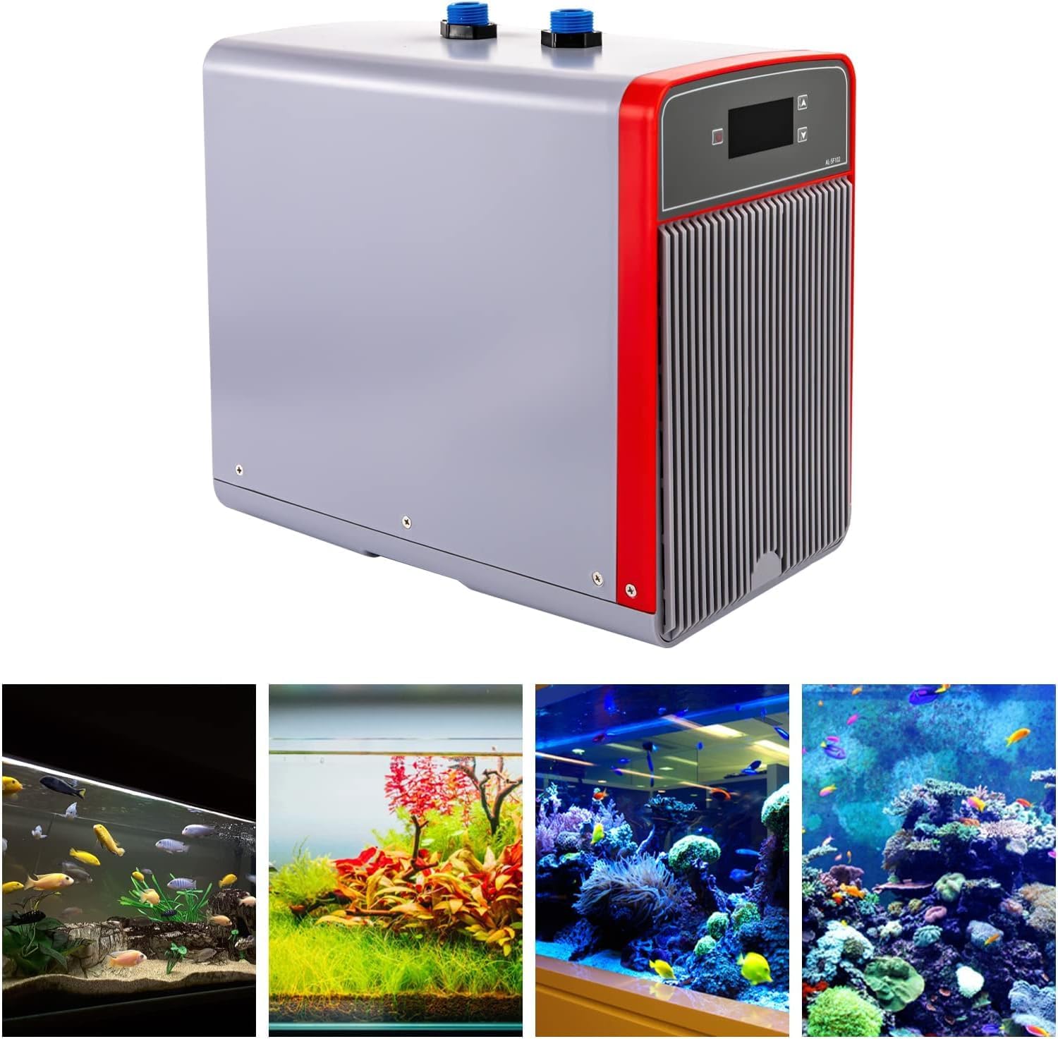 1/10 HP Aquarium Chiller, 42 Gal Fish Tank Chiller Special, 150W Quiet Cooling System Aquarium Water Chillers with Auto Temp Control, LED Display for Freshwater & Saltwater