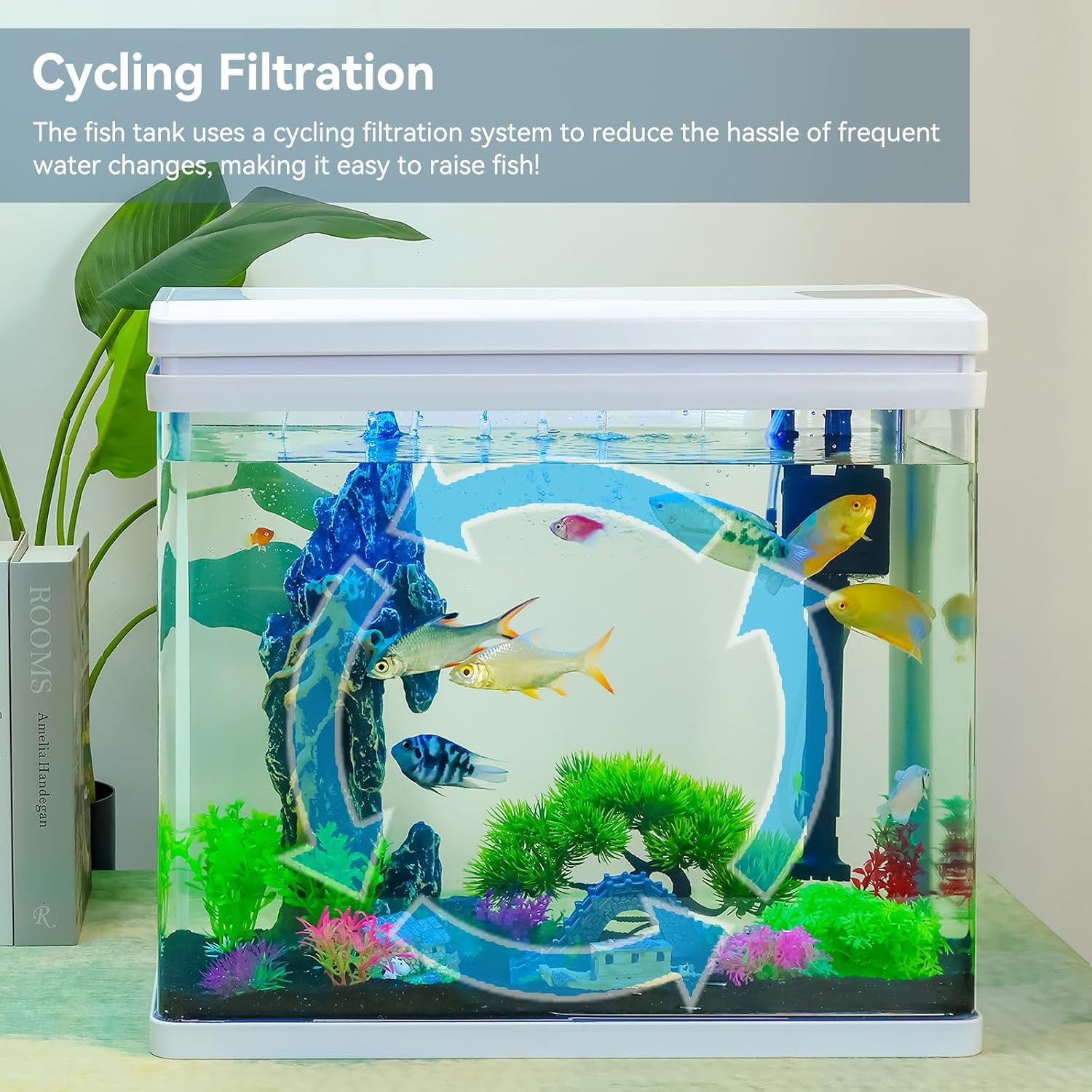 10 Gallon Betta Fish Tank – Features Pre-Set Light Timing, 7 LED Colors, Custom Brightness, High-Def Glass & Multi-Stage Filter Complete Aquarium Kit for Beginners