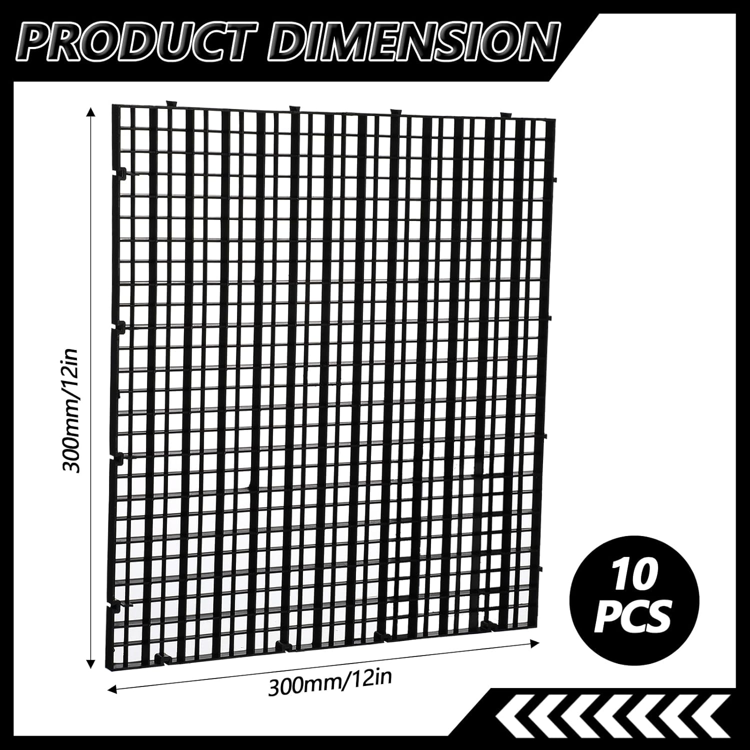 10 Pcs Aquarium Divider Tray Plastic Grid Aquarium Egg Crate Light Diffuser, Fish Tank Divider Filter Bottom Isolation with 12Pcs Sucker Clip