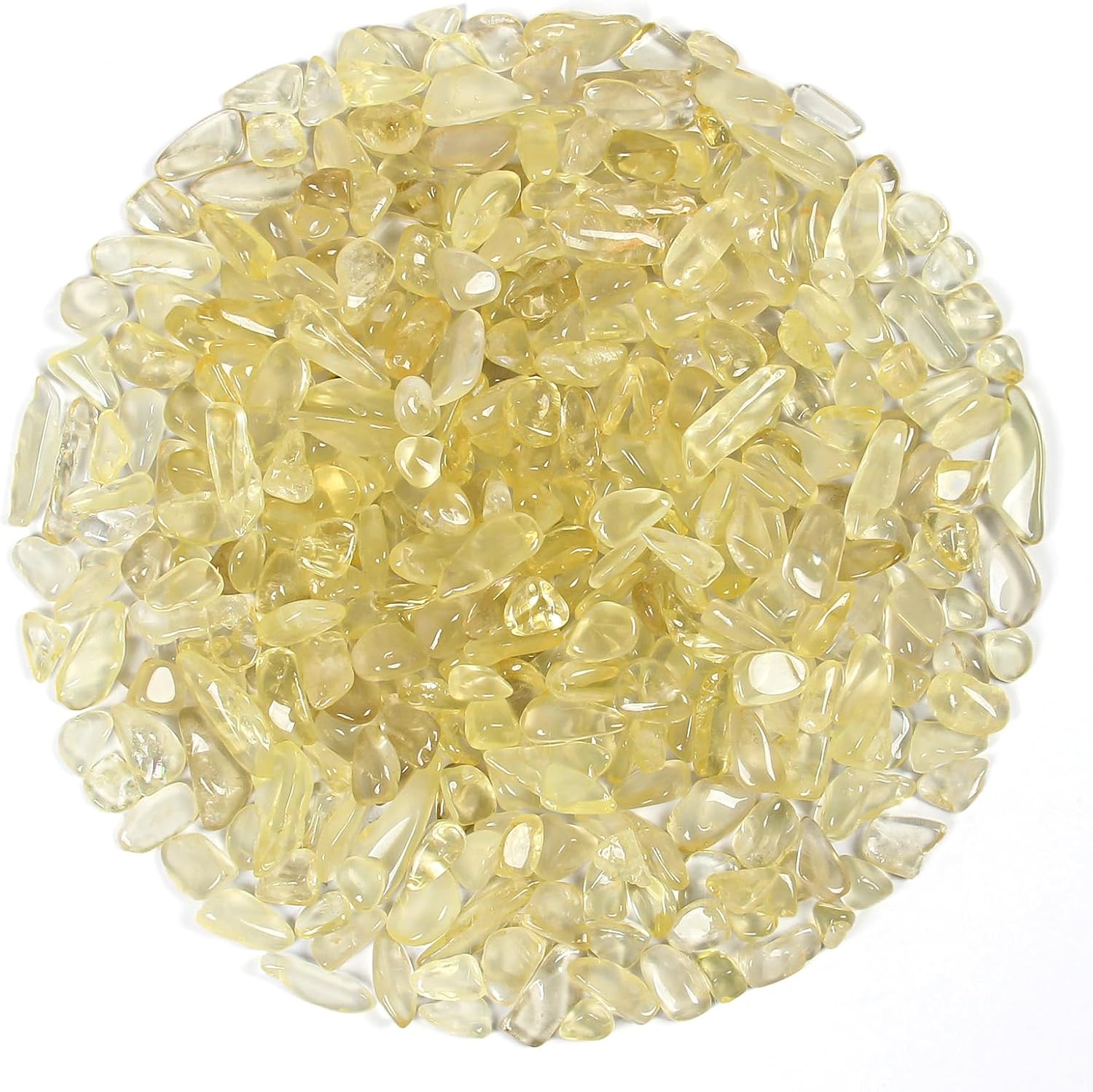 1.1lb Natural Crushed Citrine Quartz Lemon Quartz Tumbled Crystal Chips-Citrine Quartz Healing Crystals Bulk, Beautiful Package for Gift