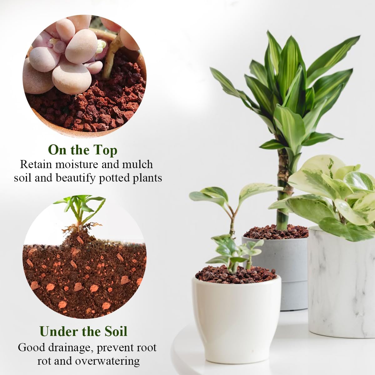 10 lbs Red Lava Rocks for Fire Pits,5-8 mm Crush Volcanic Rock Gravel Potting Mix for Succulent Cactus Bonsai Aquarium and Garden Landscaping