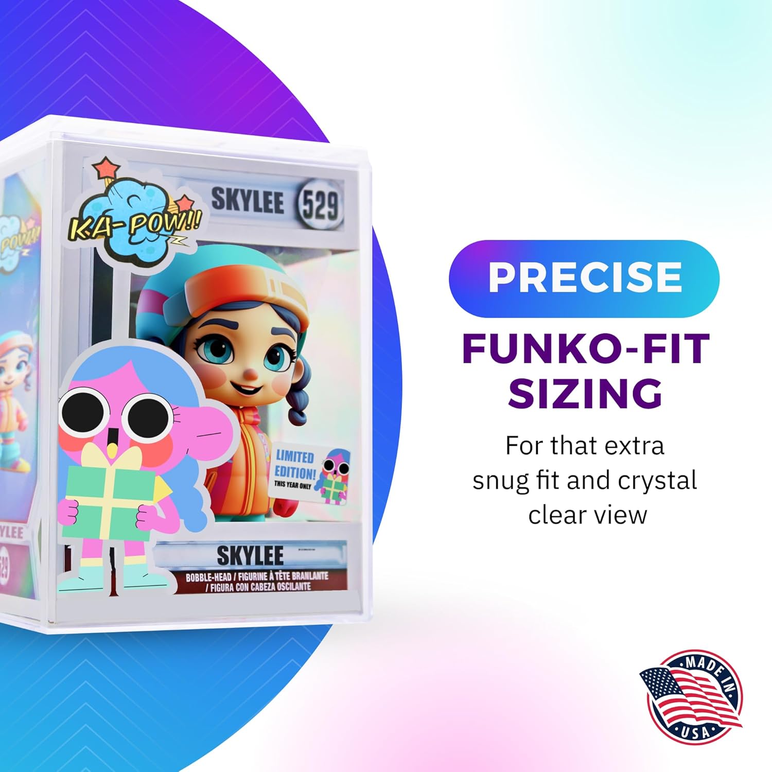 1 Clear Hard Plastic Premium Funko Pop Protector Display Case for 4" Figures, Made in USA, Stackable Display Cases by Gary Plastic Packaging