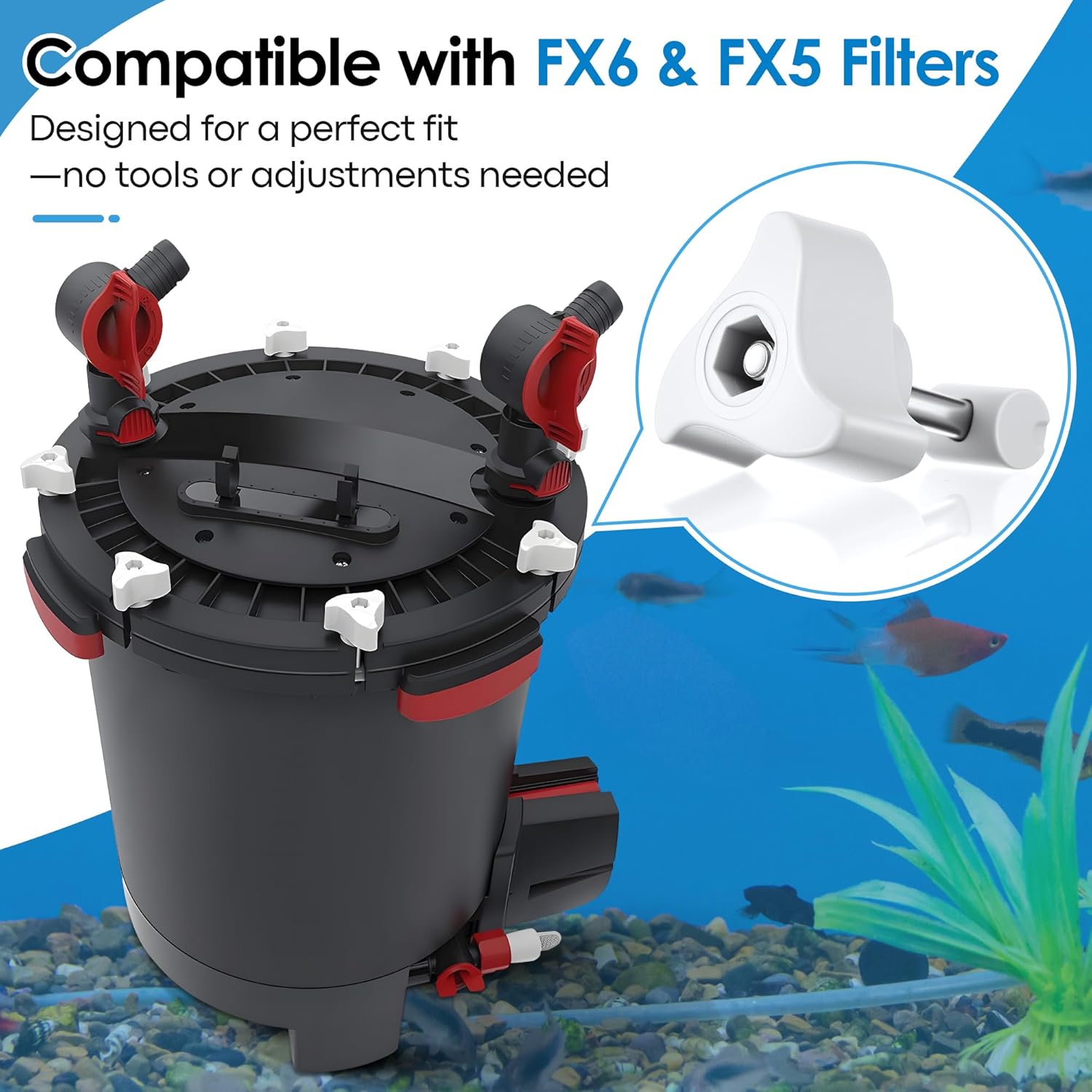 1 Pack Replacement Parts Compatible with Fluval Canister Filters, Lid Fastener Compatible with Fluval FX6 FX5 FX2 FX4, Secure Fit and Long Lasting