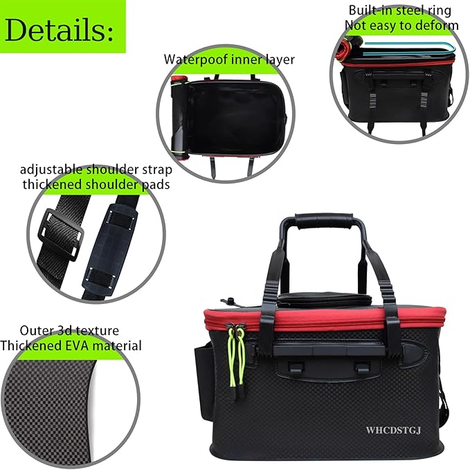 Fishing Bucket, Multifunctional Foldable Portable Fishing Bucket, and 8 Gallon EVA Fish Bucket are Suitable for Storing Live Fish and Fresh Fish Bait. (size8gallon)