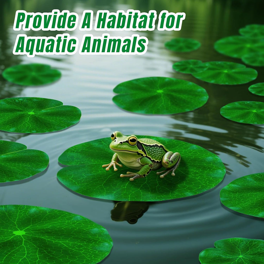 18PCS Lily Pads for Ponds Artificial Pond Plants Floating Flowers for Pool Aquarium Plants Lotus Flower for Fish Koi Pond Accessories for Outdoor Ponds Patio Pond Decorations 3Sizes