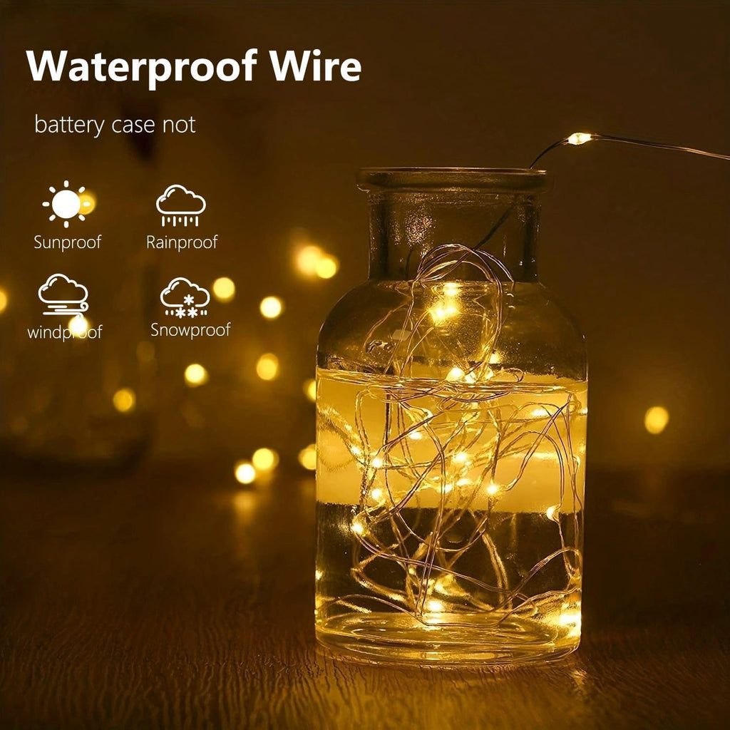 1-Pack Fairy Lights Battery Operated with Timer, Waterproof 16FT 50 LED String Lights Indoor Outdoor, Cuttable Starry Fairy Lights for Christmas Home Bedroom Wedding DIY Centerpiece Decor (Warm White)