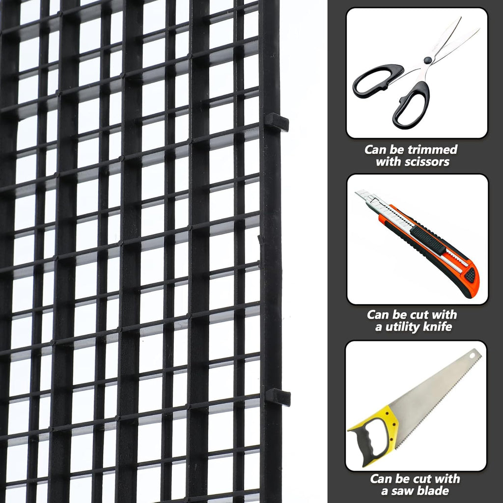 10 Pcs Aquarium Divider Tray Plastic Grid Aquarium Egg Crate Light Diffuser, Fish Tank Divider Filter Bottom Isolation with 12Pcs Sucker Clip