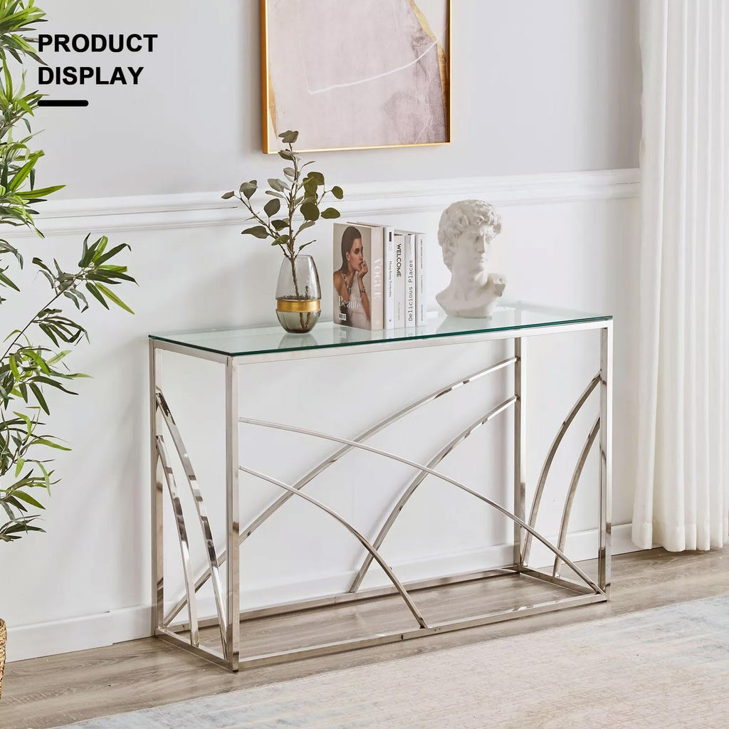 08" W x 36" L - Tempered Rectangle Glass Shelf Without Frame (5 Pieces Set) - 3/16" Thick -Pencil Polished