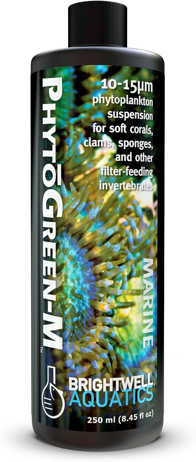 Brightwell Aquatics PhytōGreen-M Marine Phytoplankton for Reef Aquariums – Supports Corals, Sponges, Clams, Tube Worms & Filter Feeders – Amino Acids, EPA, 250 ml