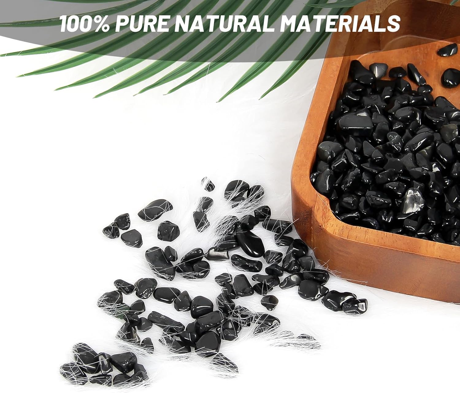 1.1lb Natural Crushed Obsidian Crystal Tumbled Chips-Healing Crystals Chips Bulk, Crushed Crystal Gemstones for Crafts, Beautiful Package for Gift (Obsidian)