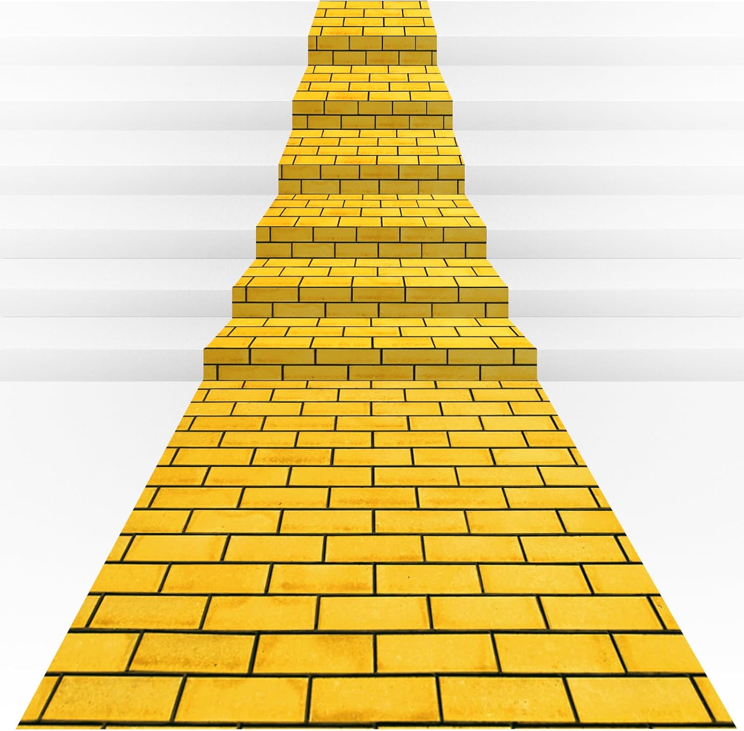 1 Pcs 4.5 x 9 Feet Yellow Brick Road Floor Runner for Wizard Oz Party Decorations,Large Disposable Brick Stone Wall Backdrop Tablecloth for Halloween Princess Cosplay Medieval Castle Party Supplies