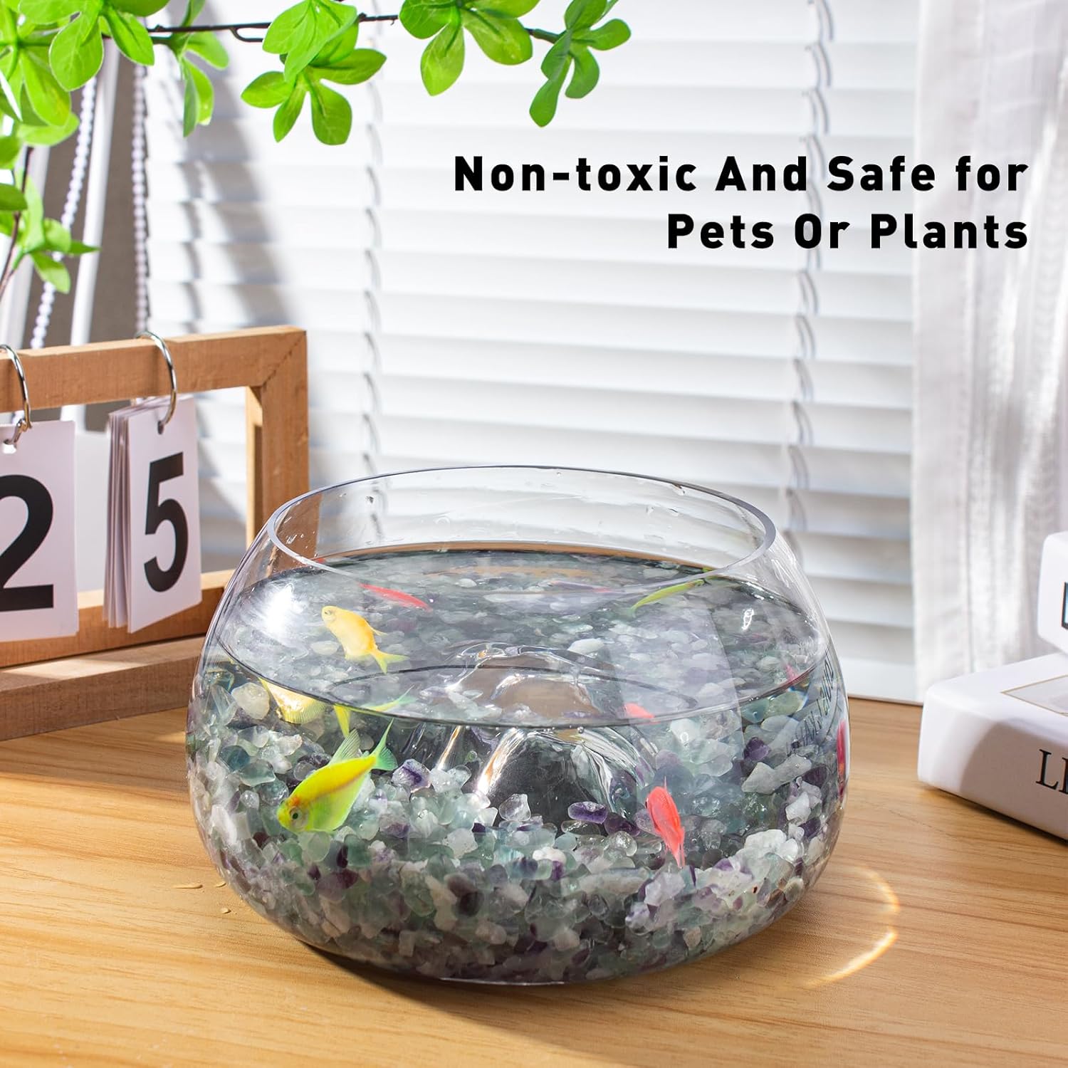 0.5 Lb/230g Fluorite Crystal Chips Stones Decorative Crystal Pebbles, Irregular Shaped Natural Quartz Stones Aquarium Gravel Rocks for Vases Filler, Garden and Fish Tank Decoration