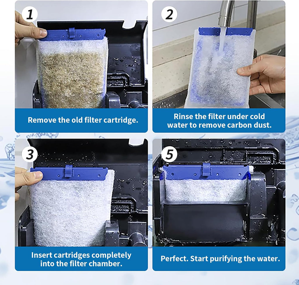 10 Count Large Filter Cartridges Compatible with Whisper Bio Bag Filters, Large Aquarium Filter Cartridge for Whisper 20i 40i, IQ20/30/45/60, PF20/30/40/60 and Repto Filter