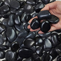 10 lbs Pebbles for Outdoor Landscaping, 1-2 inch Black River Rocks for Plants Indoor, Decorative Black Stones for Planters Vase Aquarium Rocks and Garden Rocks