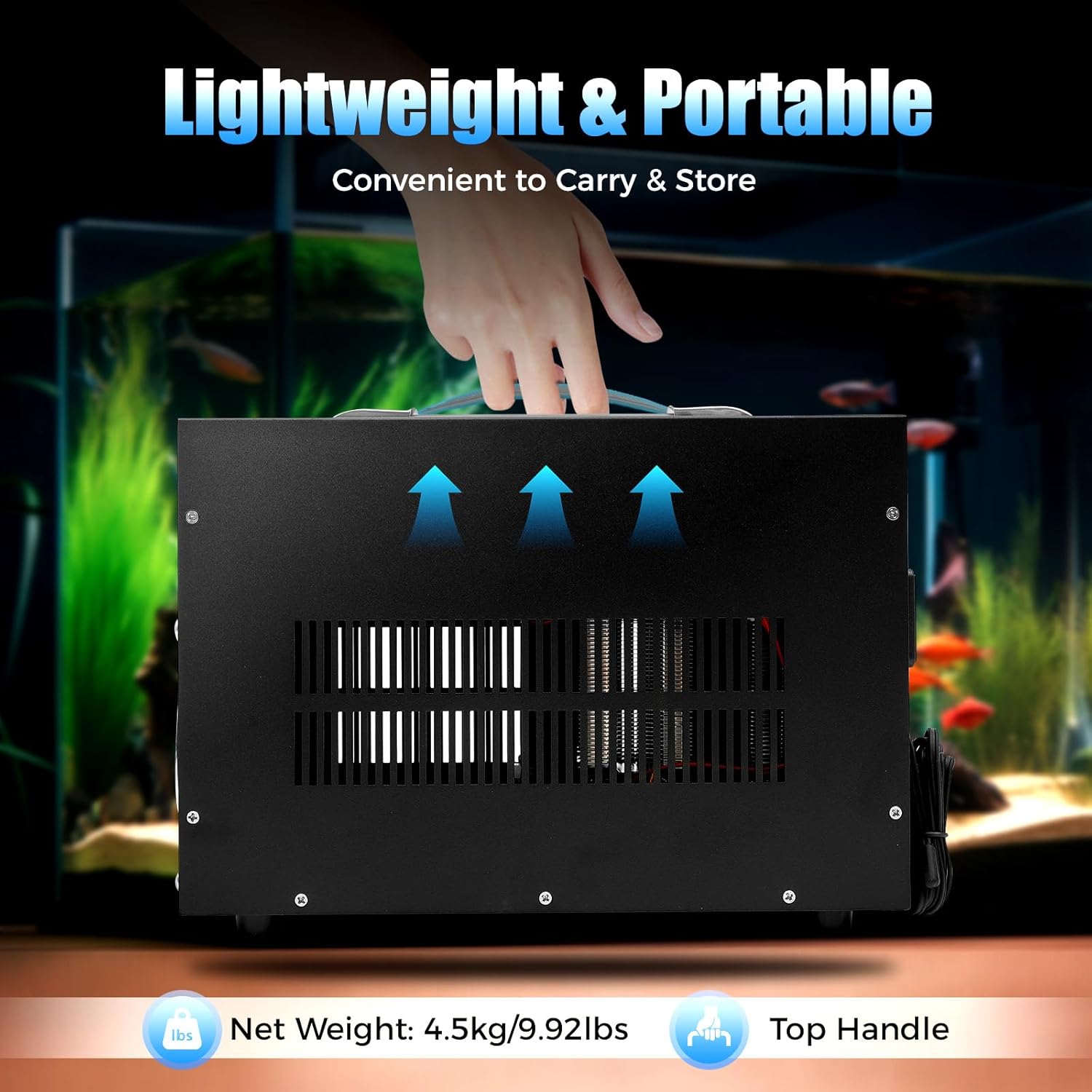 1/3HP Aquarium Chiller, 16Gal Hydroponic Water Chiller, Hydroponics Cooling System with Clear Dispaly & Pump, 50dB Quiet Efficient Water Chiller for Saltwater & Freshwater Fish Tank