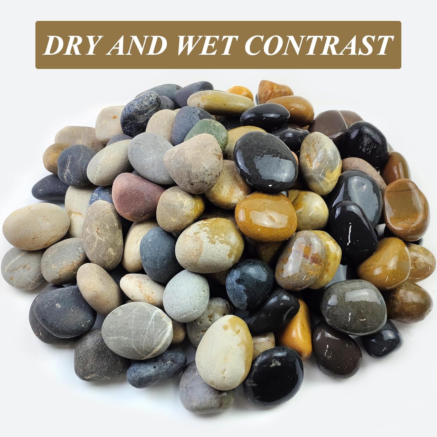 10 lbs River Rocks, 2-3 Inch Natural Pebbles for Plants, Landscaping, Garden, Aquarium, Backyard and Indoor Water Fountains