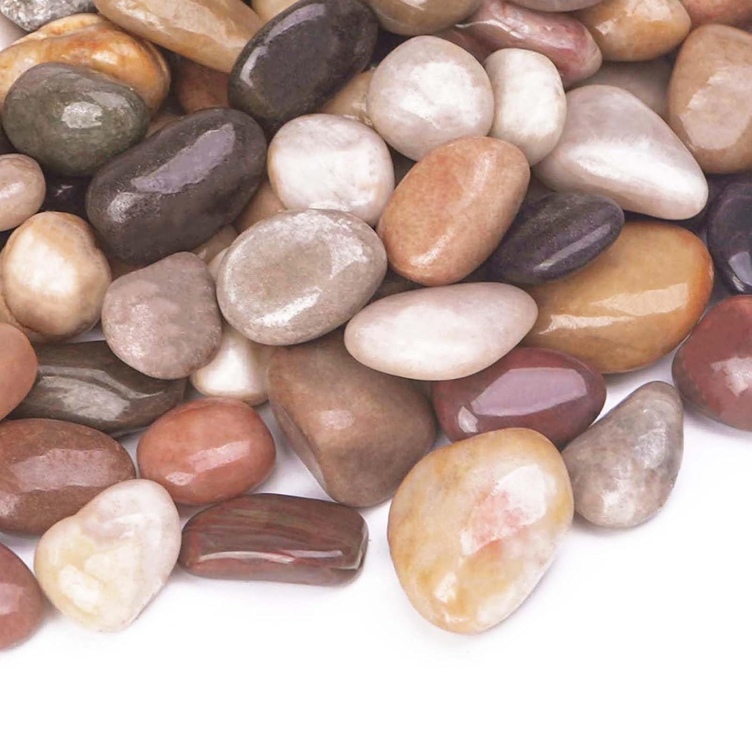 10 lbs Decorative Rocks for Planters and Outdoor Landscaping, 1"- 1 1/2", Pebbles for Indoor Plants, Vases, Terrarium, Polished Stones for Garden Decor