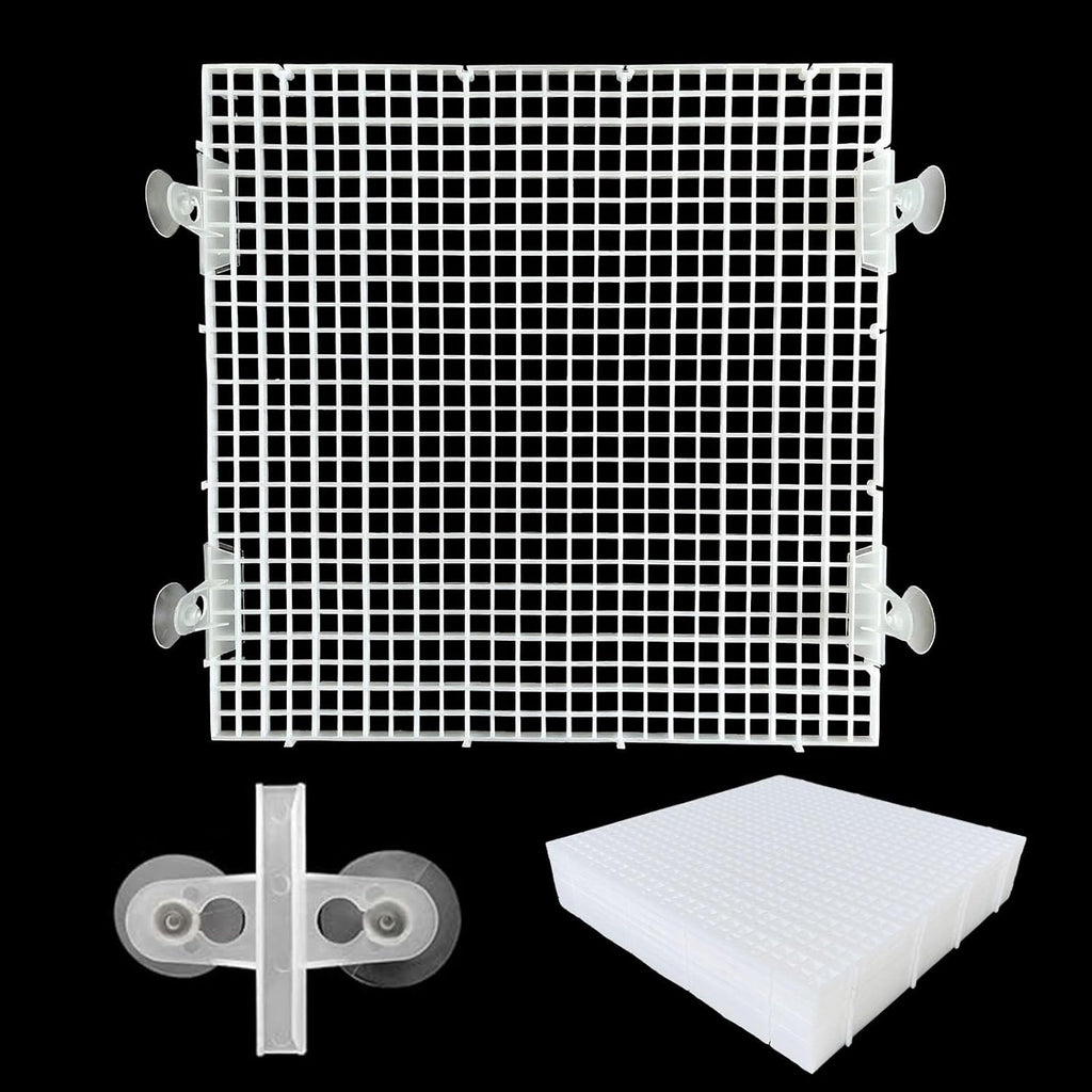 0.35-Inch White Aquarium Divider Panel 11.8"x11.8",8pacs - Strong Suction Cups, Easy Cut Design to Separate Fish (10-55 Gallon Tanks)