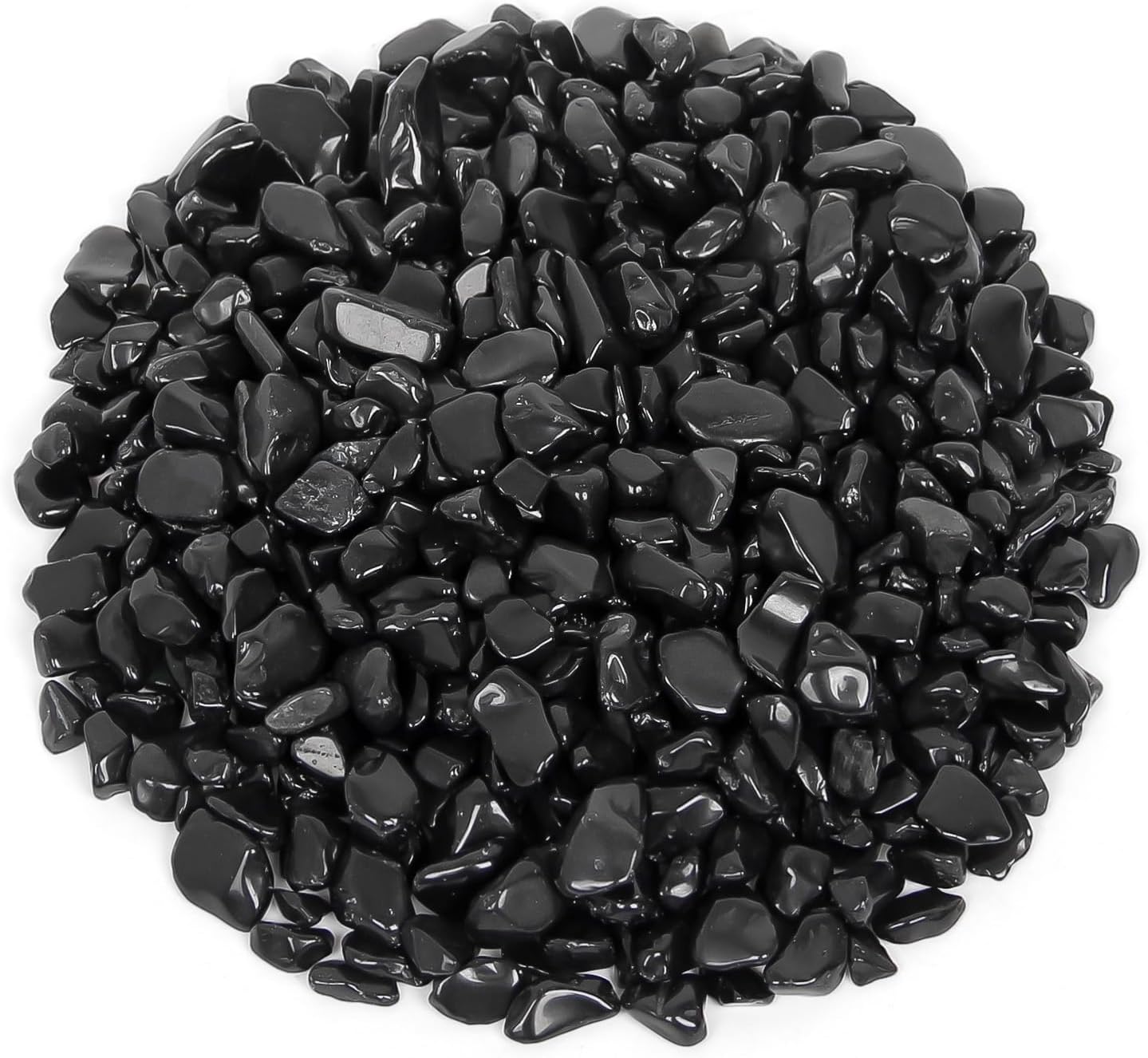 1.1lb Natural Crushed Obsidian Crystal Tumbled Chips-Healing Crystals Chips Bulk, Crushed Crystal Gemstones for Crafts, Beautiful Package for Gift (Obsidian)