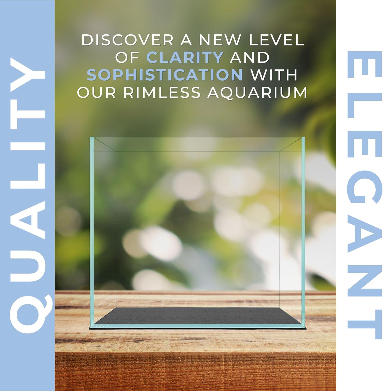 1 Gallon Rimless Fish Tank - 6.29 x 6.29 x 6.29 Inches Cube Style Aquarium - Clear Glass, Space Saving, Durable