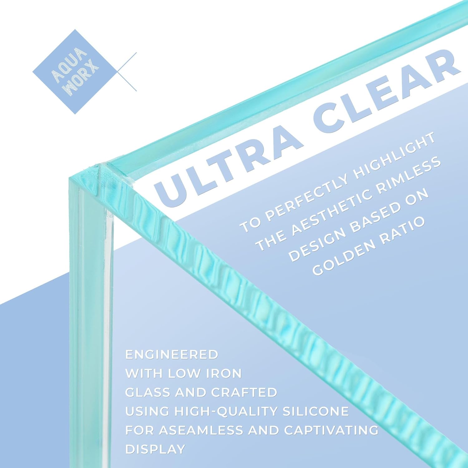 1 Gallon Rimless Fish Tank - 6.29 x 6.29 x 6.29 Inches Cube Style Aquarium - Clear Glass, Space Saving, Durable