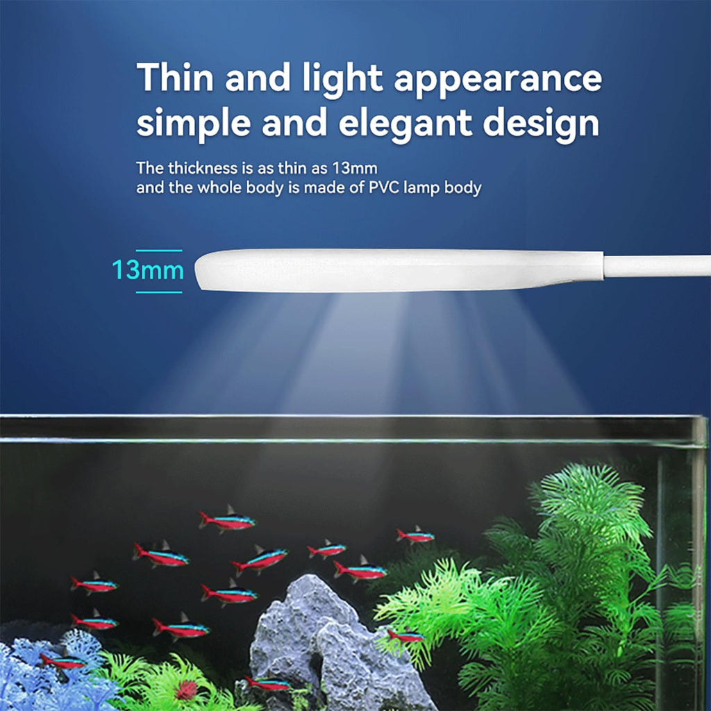 0.5-5 Gallon Fish Tank Clip On Aquarium Light with White Blue Red LEDs Small Aquarium Light,Full Spectrum Fish Tank Light with USB Port and 360 Degrees Flexible Rotate