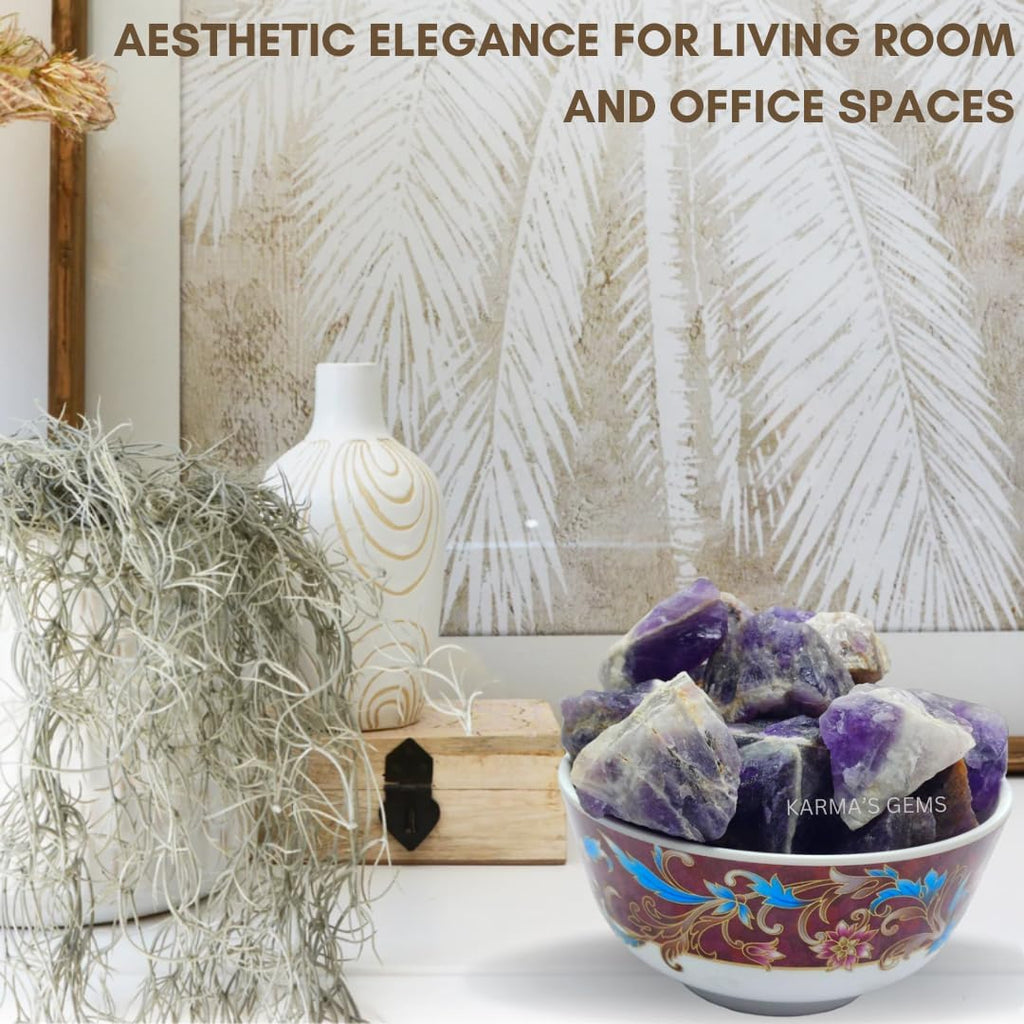 1 LB Amethyst Banded - Natural Raw Stones for Tumbling, Cabbing, Fountain Rocks, Decoration, Polishing, Wire Wrapping, Wicca & Reiki, Gemstone, 1 Inch+ Size, 2000+ Carat