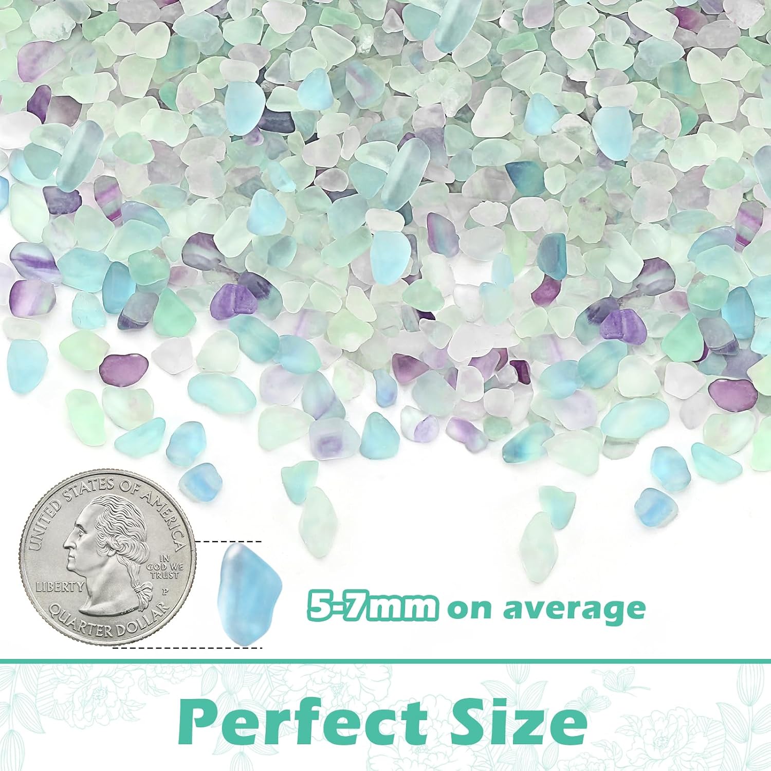 1 Lb/460g Small Pebbles for Indoor Plants, 0.15-0.3" Decorative Pebbles Vase Filler, Crystal Chips Crushed Stone, Aquarium Rocks for Fish Tank, Crafts, Terrarium Decor