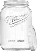 1 Gallon Glass Jar with Airtight Lid, Large Mason Jar Wide Mouth for Flour Sugar Food Storage Containers with Scale Mark(1 PCS), Canning Jars for Sun Tea, Kombucha, Cookie, Pickle, Fermenting