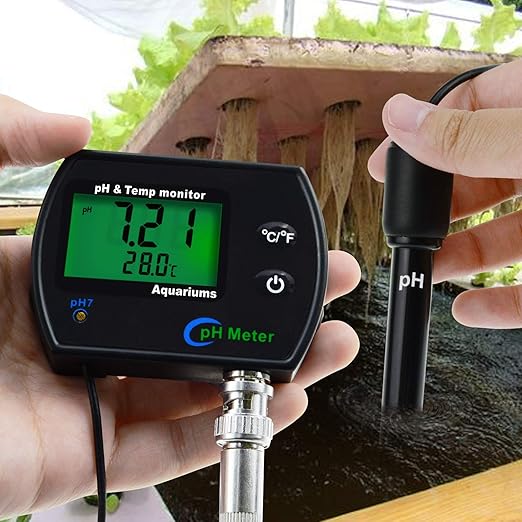 2-in-1 Combo pH & Temperature Meter Water Quality Tester Replaceable BNC pH Electrode for Aquariums Hydroponics Tanks Aquaculture Laboratory