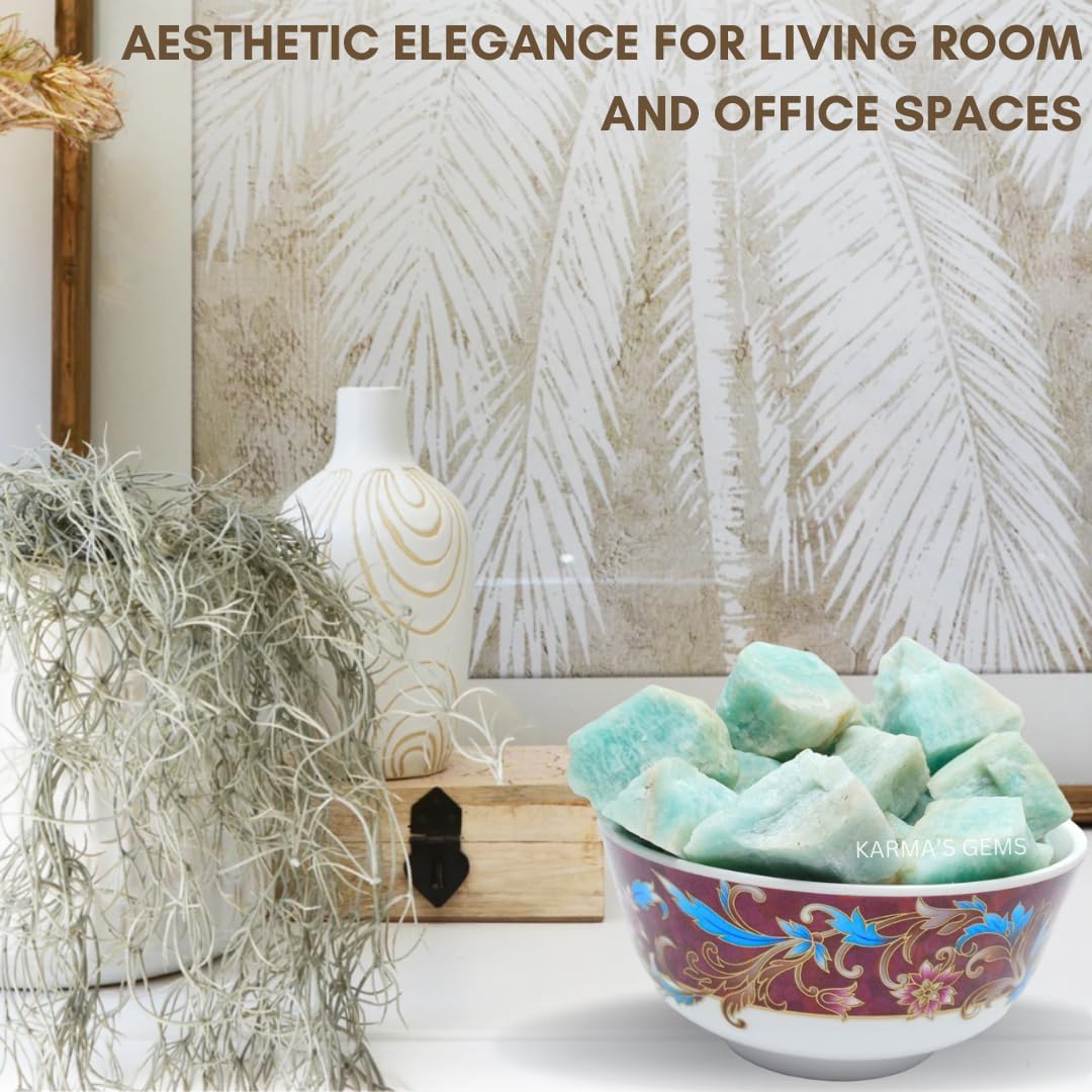 1 LB Amazonite - Natural Raw Stones for Tumbling, Cabbing, Fountain Rocks, Decoration, Polishing, Wire Wrapping, Wicca & Reiki, Gemstone, 1 Inch+ Size, 2000+ Carat