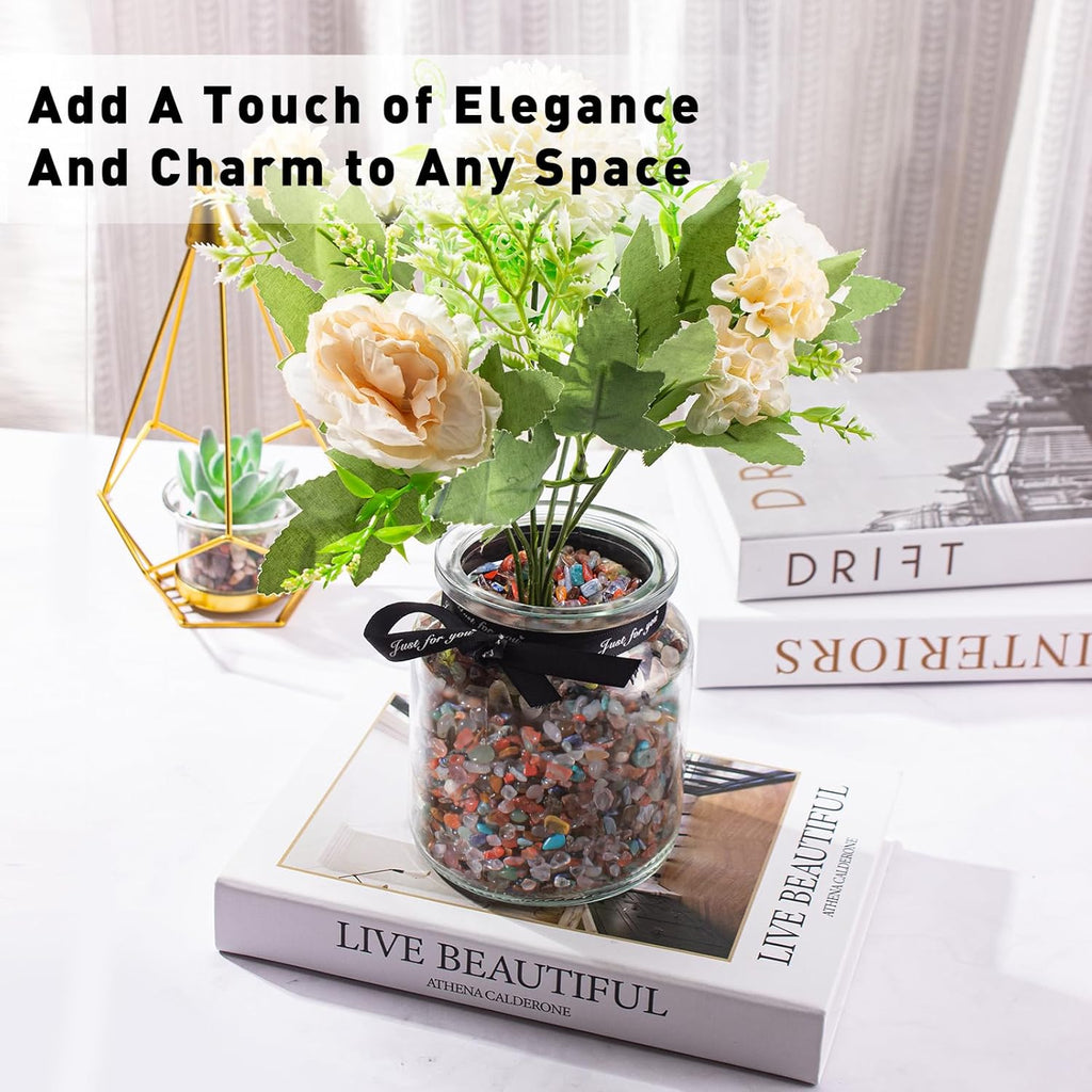 0.5 Lb/230g Chakra Crystal Chips Bulk Quartz Rocks, Natural Tumbled Healing Crystal Chips Crushed Stones Irregular Shaped for Aquarium, Vase Fillers, Succulent Plants Decor - 5-7mm