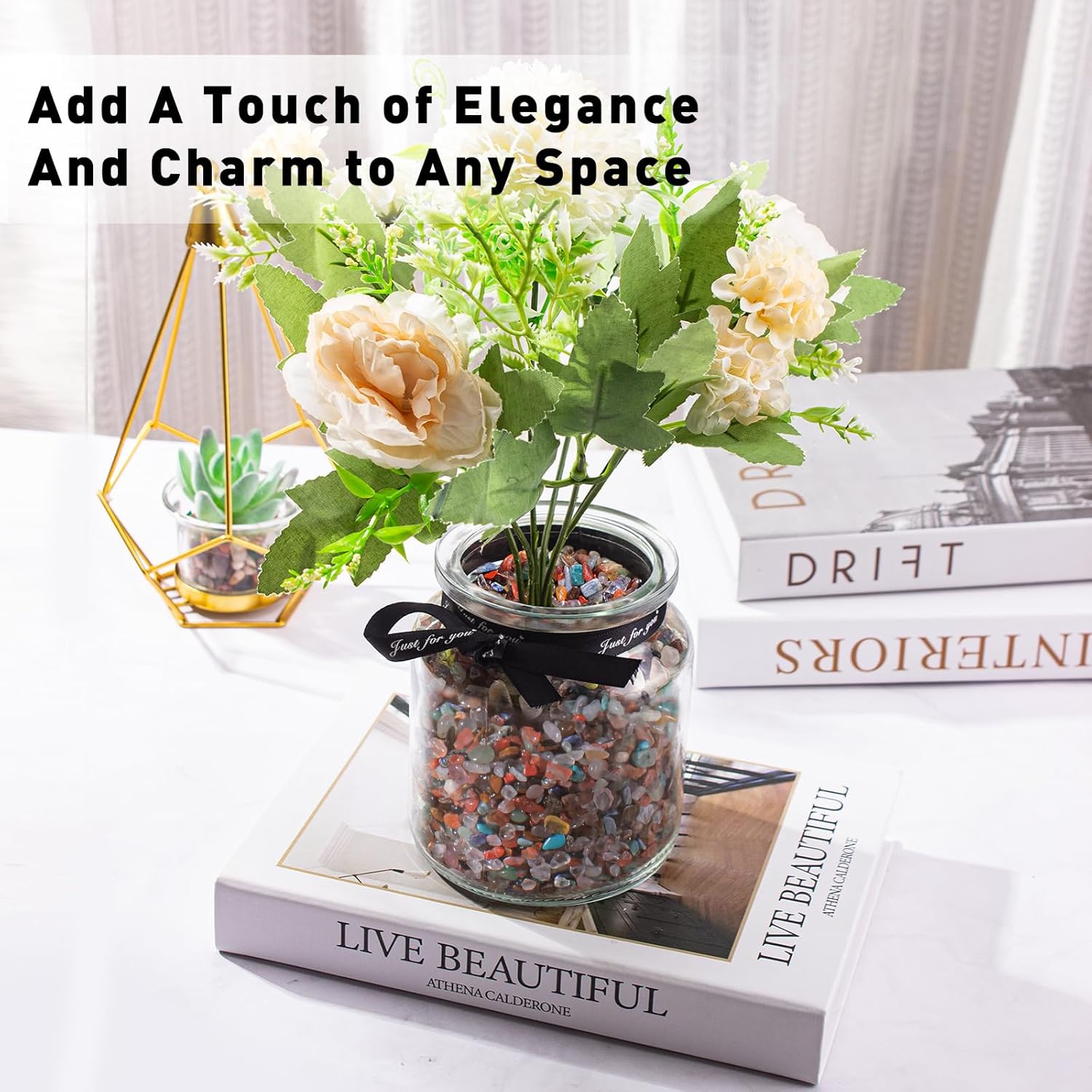 0.5 Lb/230g Chakra Crystal Chips Bulk Quartz Rocks, Natural Tumbled Healing Crystal Chips Crushed Stones Irregular Shaped for Aquarium, Vase Fillers, Succulent Plants Decor - 5-7mm