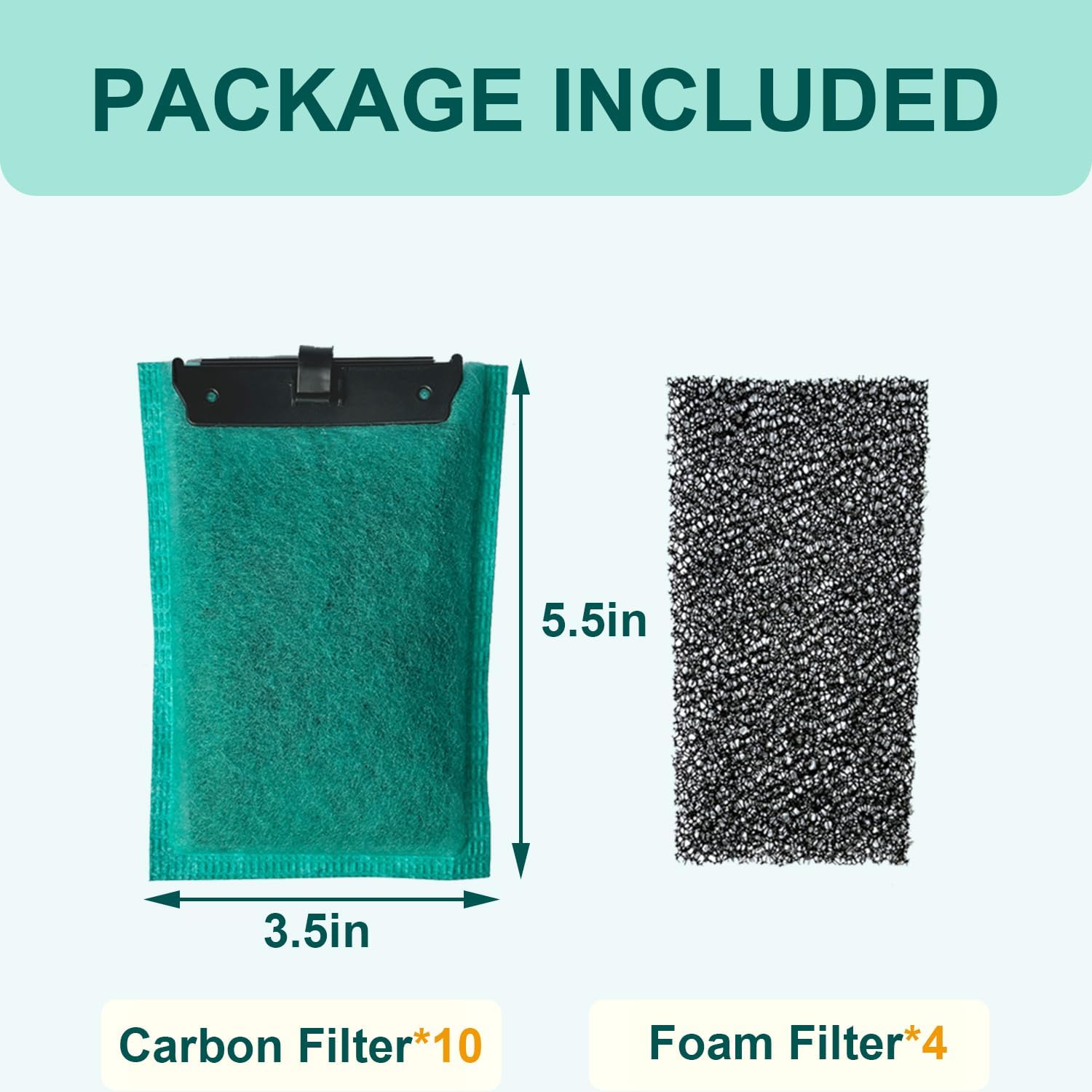 10 Bio-Bag Medium Filter Cartridges with 4 Foam Filters Compatible with Tetra Whisper Internal Power Filter 5-10 Gallons and Whisper Bio-Bag Filters 10i/IQ10/PF10, ReptoFilter 20 Gallons