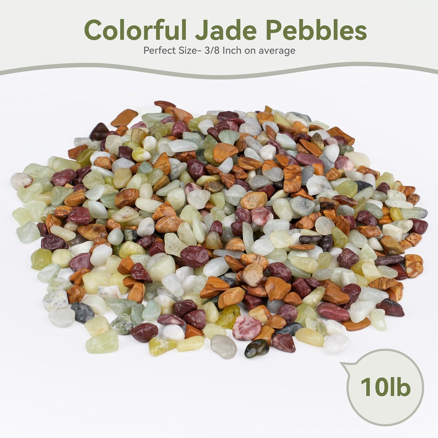 10 lbs Pebbles for Indoor Plants, Succulent Rocks, 3/8" Polished Pebbles for Bamboo, Vase, Terrarium, Natural Decorative Small River Rocks for Crafts, Cactus, Outdoor Garden Landscaping