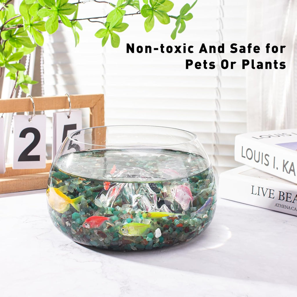 0.5 Lb/230g Green Agate Aquarium Gravel Rocks Crushed Stone Crystal Chips Bulk, Natural Crystal Quartz Stone Pebbles Irregular for Aquarium, Vase Fillers, Succulent Plants Decor - 5-7mm