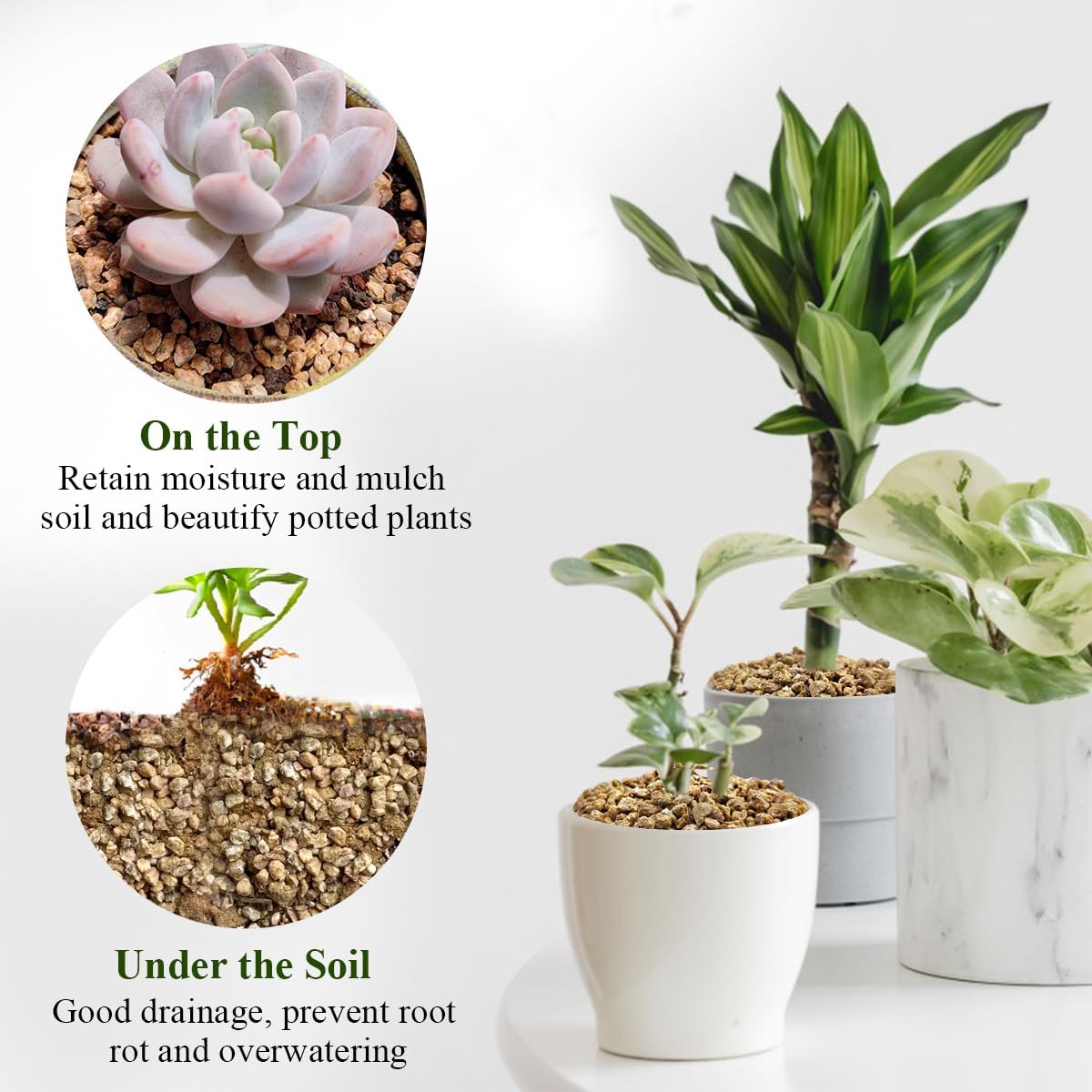 10 lbs Maifanitum Stones for Succulent,1/4 Inch Decorative Rocks for Indoor Plants, Bonsai, Soil Cover. Small Stones for Water Drainage and Plant Growth