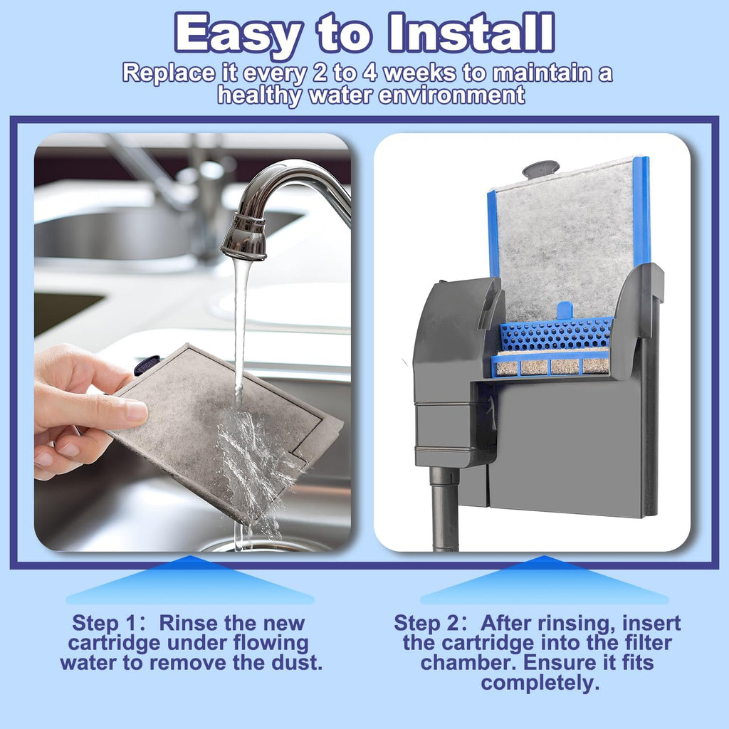 10 Pack Replacement Filter Cartridges Large for Aqueon,Large Filter Compatible with Aqueon QuietFlow Power LED PRO & Power Filter&E Internal Size 40 Canister