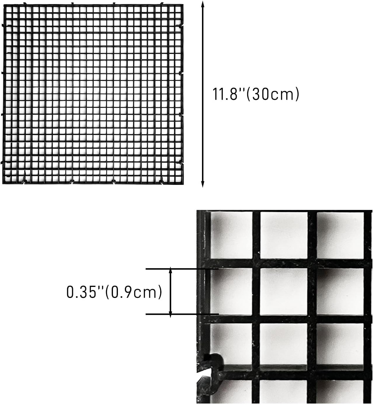 0.35-Inch Black Aquarium Divider Panel 11.8"x11.8",8pacs - Strong Suction Cups, Easy Cut Design to Separate Fish (10-55 Gallon Tanks)