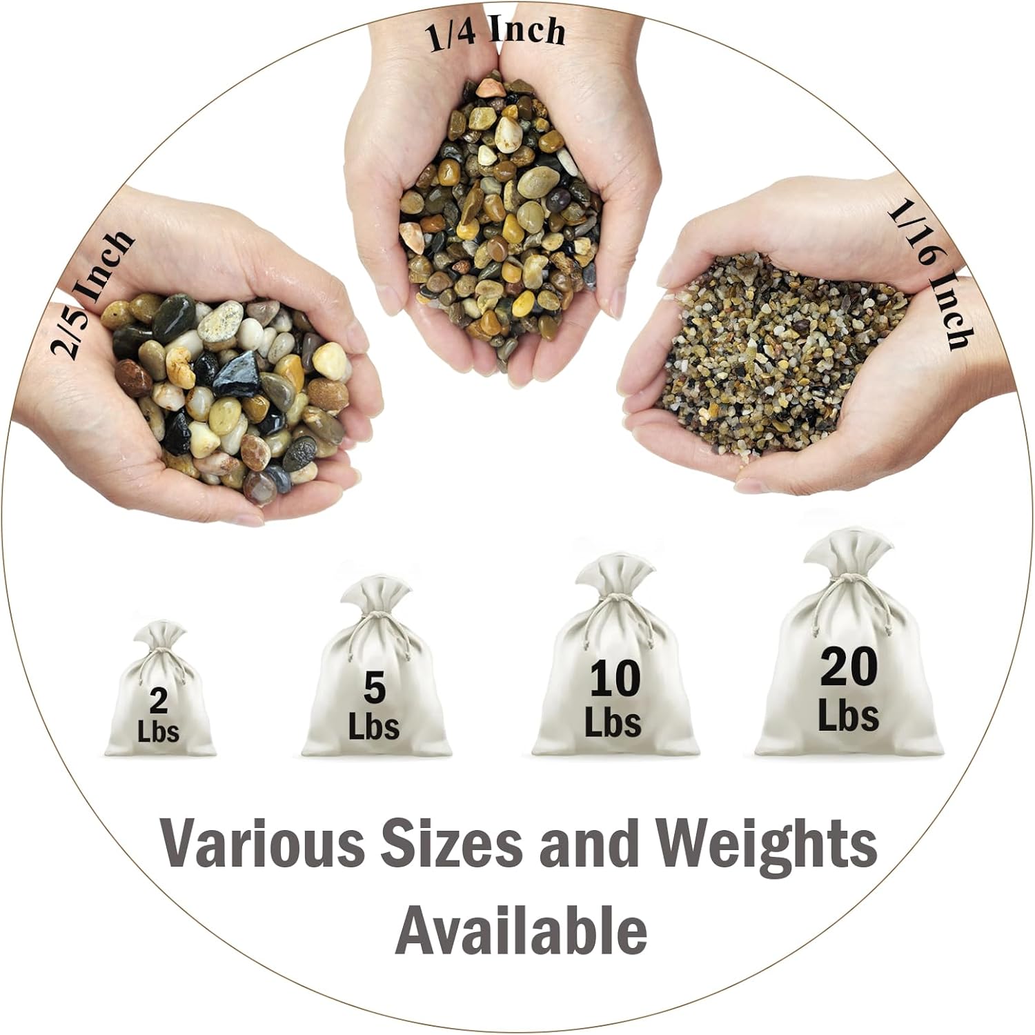 10 lbs Pea Gravel for Landscaping,1/4 Inch Aquarium Gravel. Decorative River Rocks for Fish Tank Succulent Vase Cactus Bonsai Plant Soil Cover and Outdoor Landscaping Rocks